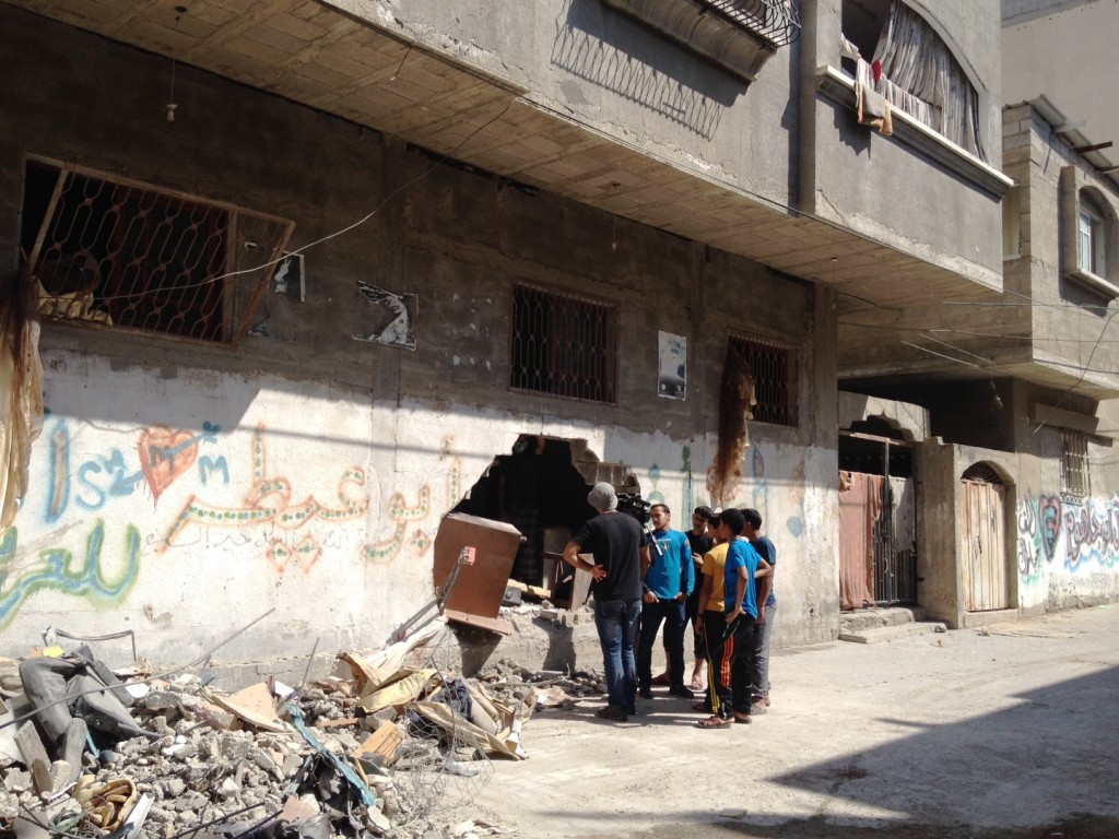 Casa destruída em Jabaliya, Gaza. Crédito Diogo Bercito/Folhapress