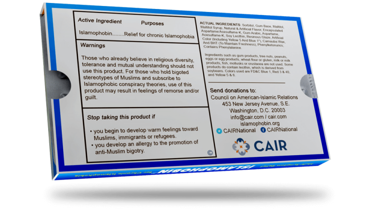 Caixa do medicamento falso Islamophobin. Crédito Reprodução